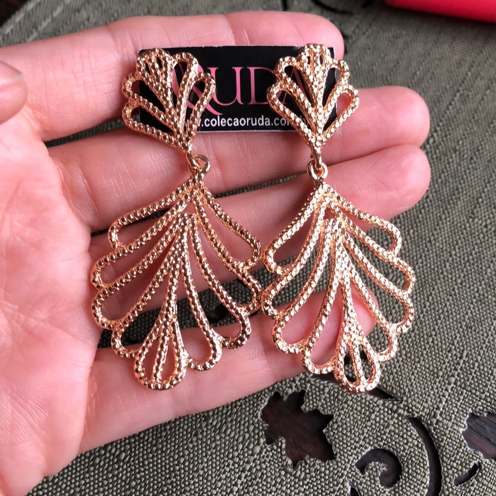 Gold plated earrings.